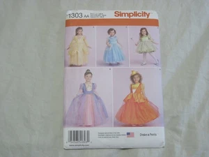 Simplicity 1303 Costume Cosplay Dress Princess Fairy Gown Girls Size 1/2-6 - Picture 1 of 5