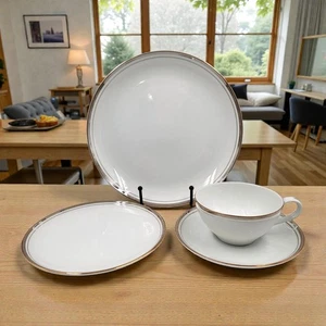 Royalton Translucent Porcelain 4 Piece Setting Luncheon Bread Plates Cup Saucer - Picture 1 of 8