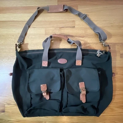 Vintage DAKOTA by TUMI Duffel Bag Weekender  Canvas Genuine Leather Large Green - Image 1 of 4