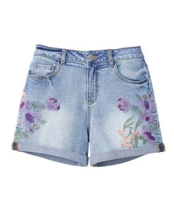 Joe Browns Embroidered Denim Shorts Light Wash size 10-12 (uk10 eu36) - Picture 1 of 4