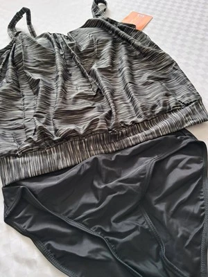 Octopus - Tankini+Slip-Schwarz- Grau- Größe 38- Sonderangebot- Neu - Bild 1 von 4