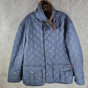 Polo RL Ralph Lauren Navy Quilted Barn Jacket Corduroy Trim Size XL - Picture 1 of 7