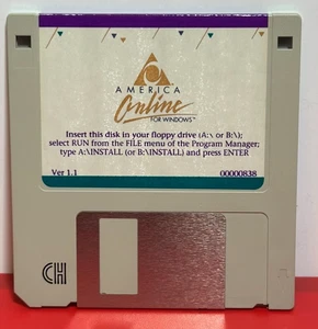 1993 AMERICA ONLINE AOL for Windows 3.5" DISC Version 1.1 - Rare - Vintage - Bild 1 von 3