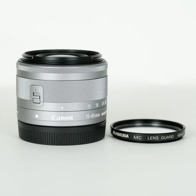 Canon EF M15 45mm F3 5 6 3 IS STM Lens Japan Compact Silver Lightweight Small - image 1 of 4