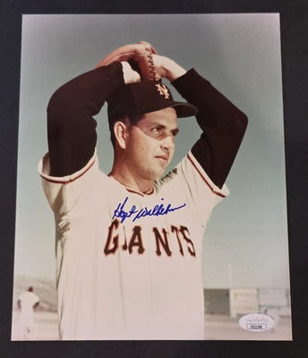 HOYT WILHELM Signed 8x10 Photo-HALL OF FAME-NEW YORK GIANTS-ORIOLES-JSA - Image 1 of 4