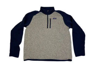 Patagonia Better Sweater Two Tone Grey Navy Zip Fleece Pullover Mens XL - Picture 1 of 5