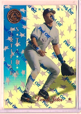 1997 PINNACLE CERTIFIED MIRROR BLUE PARALLEL #141 DEREK JETER SP 1:199 Yankees