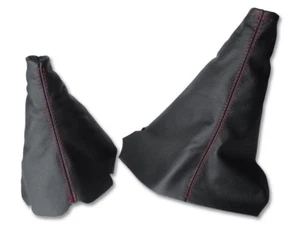 Shift and Ebrake Boot For Chevrolet Corvette C5 1997-04 Leather Red Stitching - Bild 1 von 4