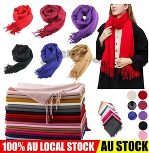 Ladies Faux Cashmere Scarf Pashmina Wool Shawl Soft Large Thick Warm Luxury Wrap - Picture 1 of 26