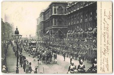 Coronation 1902 Postcard - King Edward VII - Procession in Whitehall P11