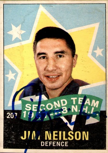 Jim Neilson Signed 1968-69 Topps #207 Autographed Rangers 59236 | eBay