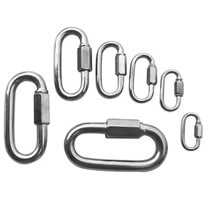 Link Screw Lock Chain Fastener Hook Carabiner Steel Repair Hiking Camping A4 - Picture 1 of 11