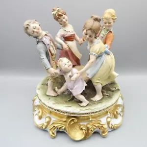 Anillo de porcelana Capodimonte Kings alrededor de Rosie niños jugando excelente - Imagen 1 de 14