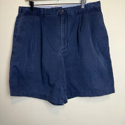 Pantalones Cortos Tommy Hilfiger De Colección Para Hombre Talla 38 Informales Azul Marino Plisados Delanteros Golf Foto 1 de 4