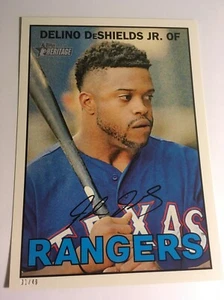 2016 Topps Heritage Jumbo 5x7 Delino DeShields Rangers 314 #'d 01/49 - Picture 1 of 1