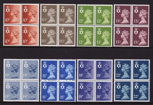 Irlanda del Norte Reino Unido emisiones regionales QE II máquina retrato estampillas bloques de 4 MNH - Imagen 1 de 1