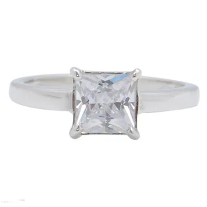 2,20 Karat D/VVS1 Prinzessin Form Solitär Ring Im Solide 585er Weißgold - Bild 1 von 7