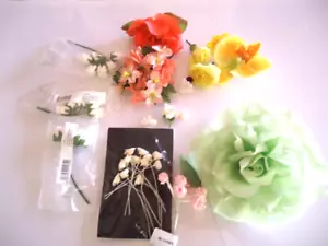 Job Lot of Fabric Flowers some Used some Brand New - Picture 1 of 7
