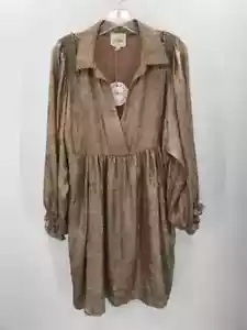 Pre-Owned Umgee Gold Size Large Knee Length Long Sleeve Dress - Picture 1 of 3