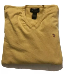 Orvis Signature Collection Men's Gold V Neck Cotton Silk Blend Sweater Size XL - Picture 1 of 6
