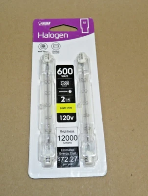 Feit Electric Double-Ended Tube 600 watt T3 R7 bulbs bright white 120v - Image 1 of 3