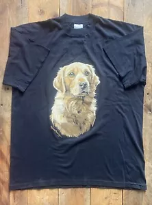 Vintage Pollyanna Pickering Golden Retriever T-Shirt - Black - XL - Screen Stars - Picture 1 of 10