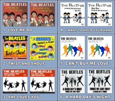 The Beatles Colored Vinyl Juke Box FANTASY Picture sleeves 10% off 5 Sleeves - Image 1 of 4