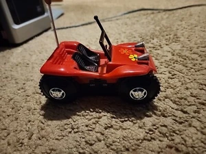 Red Convertible love bug flower power Car Mechanical 7" x 4" Vehicle Toy - Picture 1 of 16