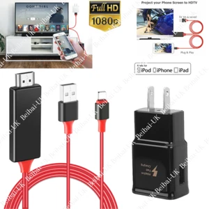 1080P HDMI Mirroring AV Cable Phone to TV HDTV Adapter For iPhone 13 12 11 XR SE - Picture 1 of 16