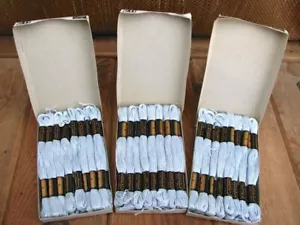 Vintage J&P Coats Embroidery Floss Color #8 Blue Full 24 Skein Per Box Lot of 3 - Picture 1 of 9