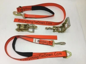 2” x 8’ Ratchet Axle Strap Assembly with Twisted Hook And Ratchet With Hook (2) - Picture 1 of 4