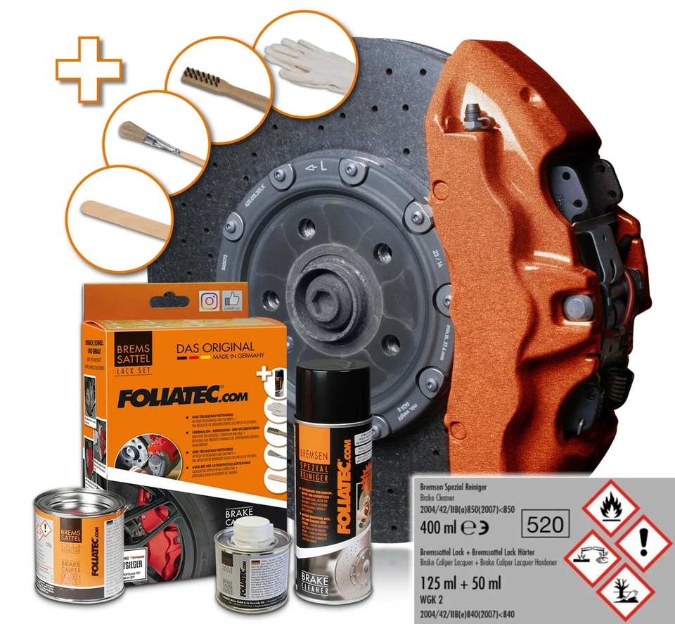 Foliatec Bremssattellack in Schwarz Rot Gold Blau Silber Gelb Grün Grau Orange - Bild 1 von 1