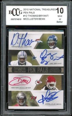 Demaryius Thomas Rookie Auto /Dez Bryant 2010 National Treasures #12 BGS BCCG 10 - Image 1 of 2