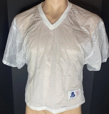 Camiseta de fútbol vintage Sports Belle de malla blanca talla pequeña-mediana nueva stock antiguo Foto 1 de 4