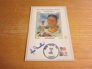 Don Mueller (d. 2011) Autographed 4X6 Postcard MLB Baseball New York Giants - Picture 1 of 2