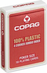 Glücksspiele - Copag Poker Gr. 55 Spielkarten 100% Kunststoff 4 Eck Index R - Bild 1 von 1