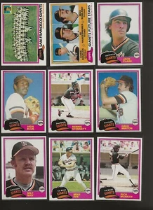 1981 TOPPS SAN FRANCISCO GIANTS TEAM SET OF 28 CARDS NRMT HIGH GRADE SHARP - Picture 1 of 3