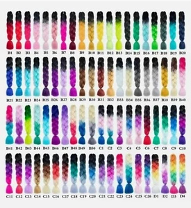 24" Braiding Ombre Rainbow Jumbo Braids Hair Extensions Synthetic Color 100g ABC - Picture 1 of 34