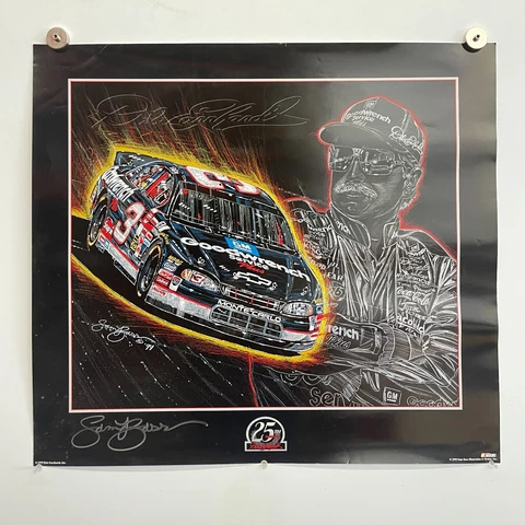 Vintage Dale Earnhardt #3 25th Anniversary Sam Bass 23 X26 Poster Autographed 16 Cover