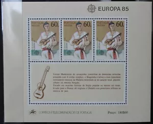 Portugal Madeira Musik 1985 Europa Cept Souvenirblatt postfrisch - Bild 1 von 1