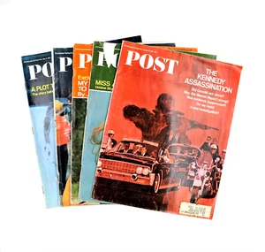 VTG 1965-67 Saturday Evening Post Magazine Kennedy Assassination James Meredith - Picture 1 of 12
