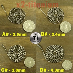 2mm 2.4mm 3mm 4mm Pure Titanium bead beaded ball chain necklace anti-allergy - Picture 1 of 18