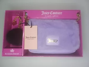 Juicy Couture Fuzzy Lavender Crossbody Purse and Black Key Chain Giftset New - Picture 1 of 4
