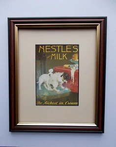 NESTLE'S SWISS MILK ADVERTISING FRAMED - Picture 1 of 1