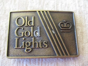 Vintage Old Gold Lights Cigarettes Belt Buckle Metal LDL Tobacco Advertising - Picture 1 of 7