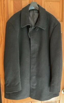 Calvin Klein Jacket Black Button Wool Blend Size 44 R - Imagem 1 de 4
