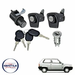FIAT PANDA 141 KIT SERRATURE COMPLETO PORTE COFANO POST. ACCENSIONE CON CHIAVI - Foto 1 di 3