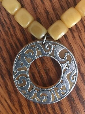 Collar y pendientes de filigrana serpentina amarilla plata de ley Silpada RARO. Foto 1 de 3