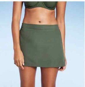Women's High Waist Supplex Swim Skirt - Kona Sol Olive Green L - Imagen 1 de 4