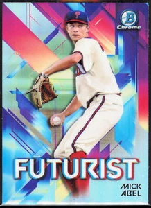 2021 Bowman rifrattore cromato #FUT-MA Mick Abel Futurist Philadelphia Phillies - Foto 1 di 2